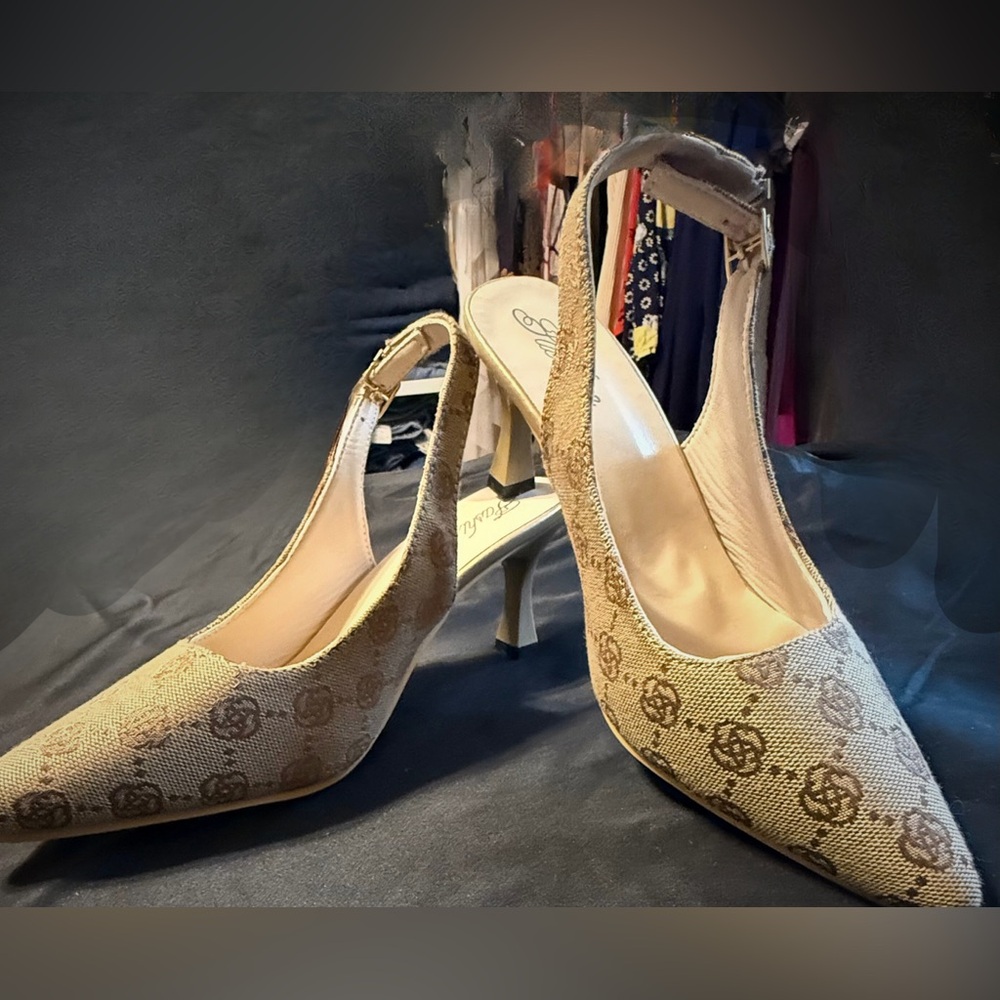 Elegant Tan Women's Slingback Heels